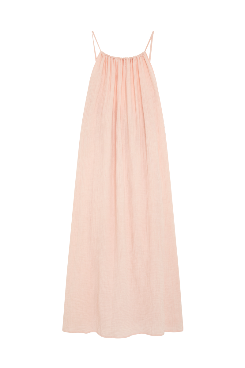 anja la robe dos nu rosée devant