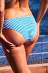 Le Radieux - Blue striped - bikini bottom Tanga