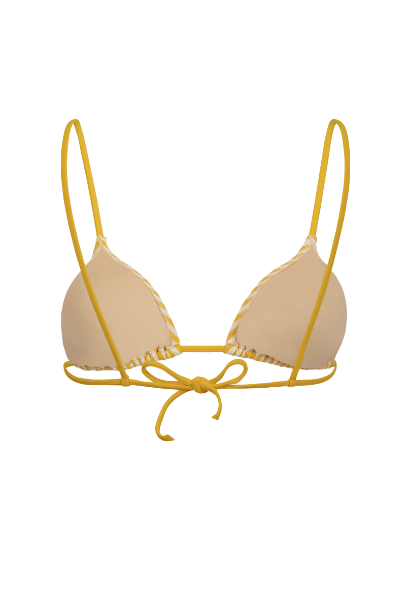 Le Radieux - Yellow striped - Triangle bikini top