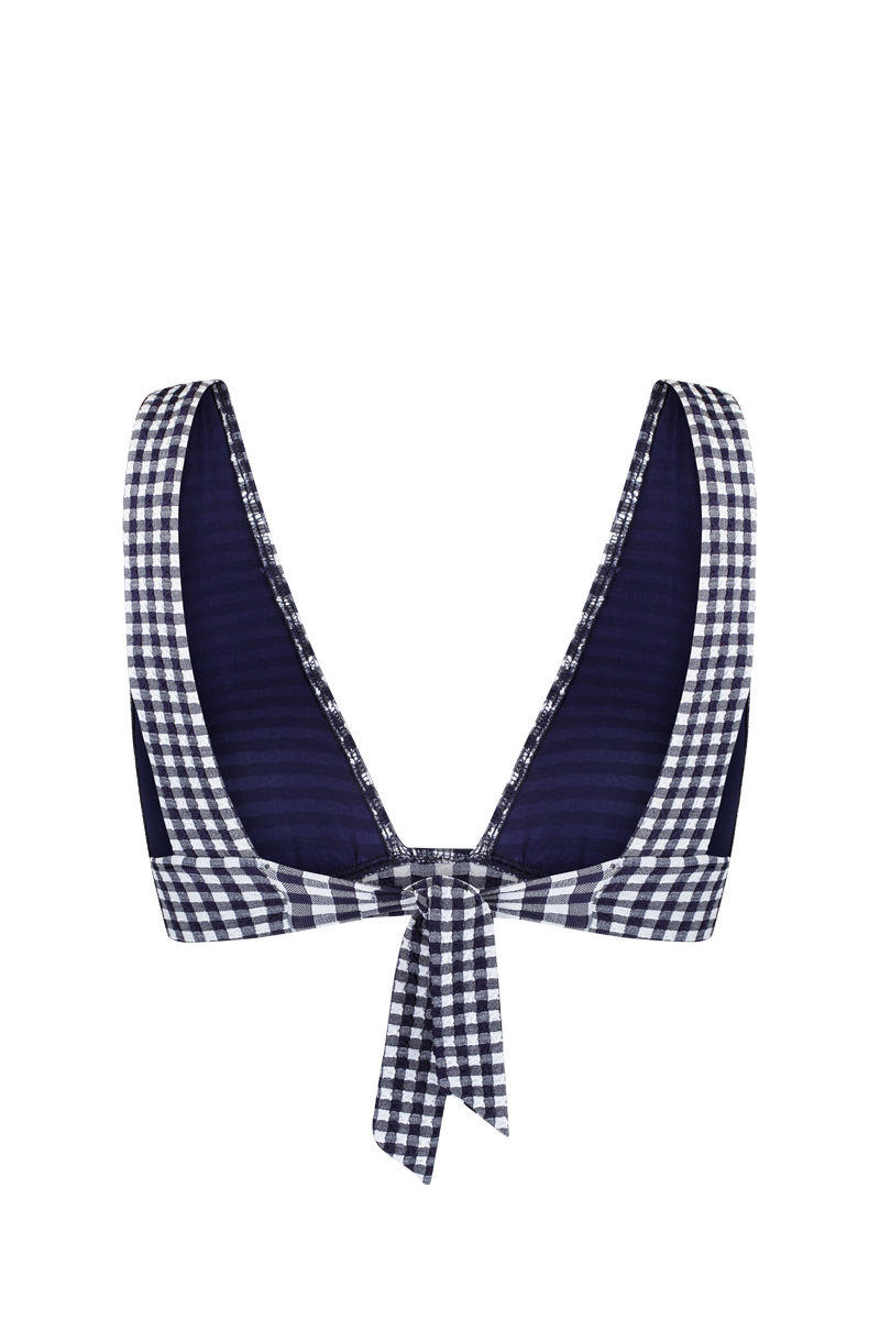 anja bikini top scarf l'ensorcelant vichy  navy behind