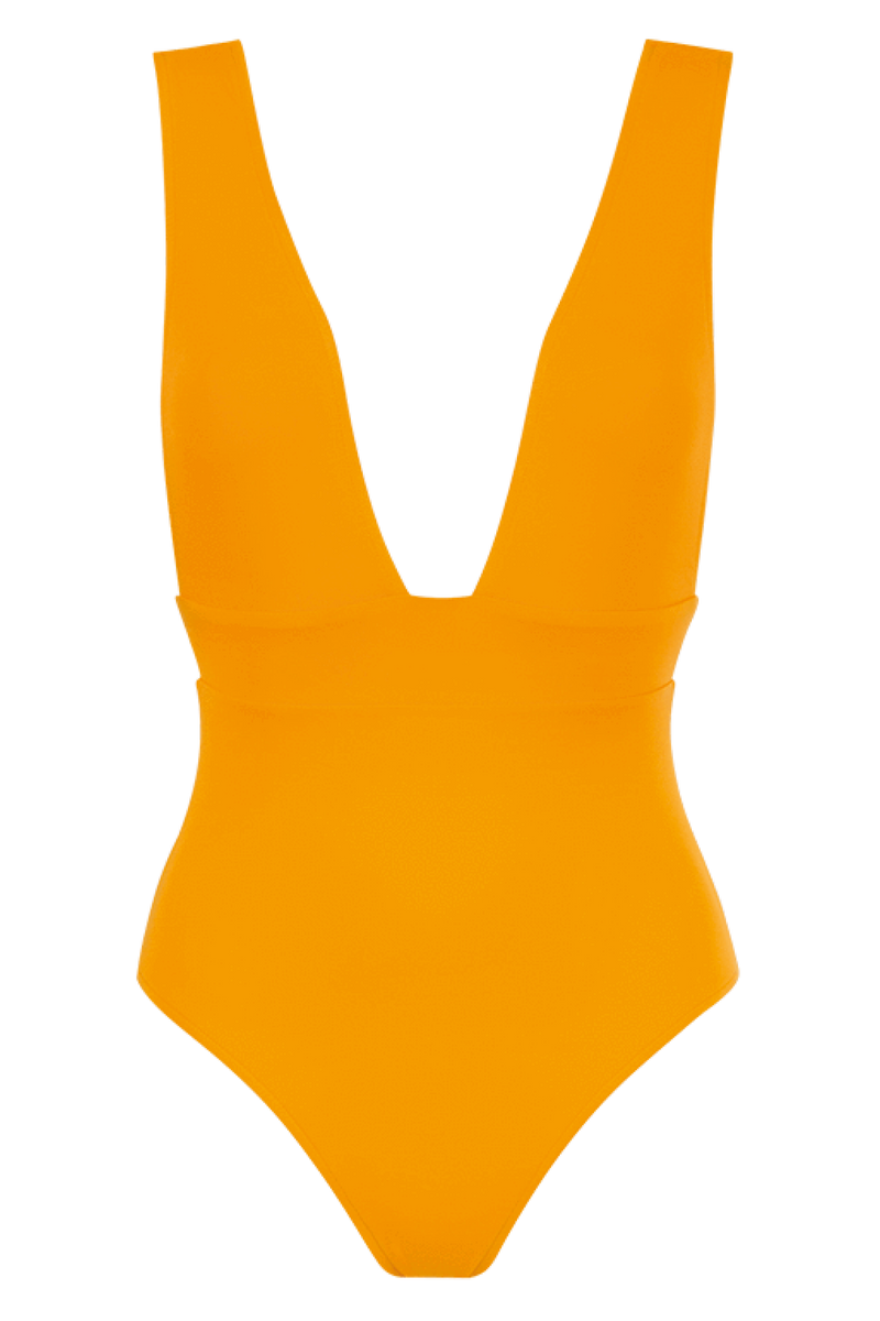 anja swimsuit one-piece le plongeant yellow front