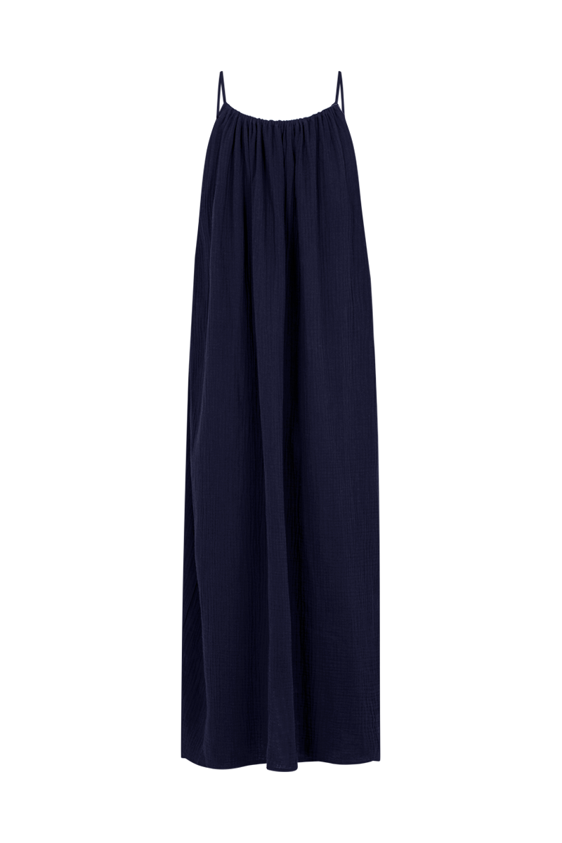 anja la robe dos nu navy devant