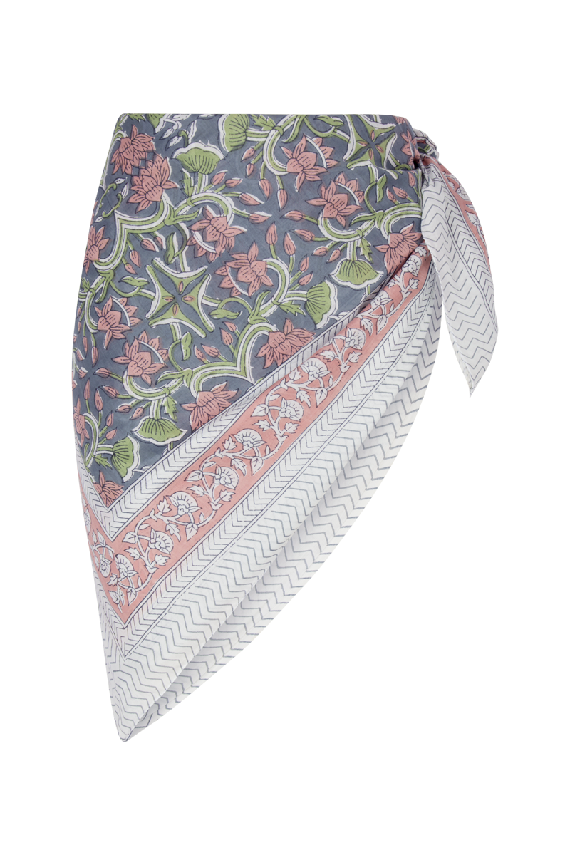 Le Paréo - Imprimé Végétal - Gris Anthracite