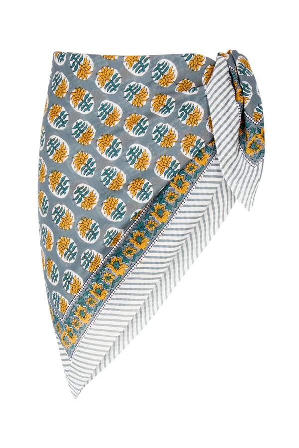 Le Paréo - Imprimé Fleurs - Gris