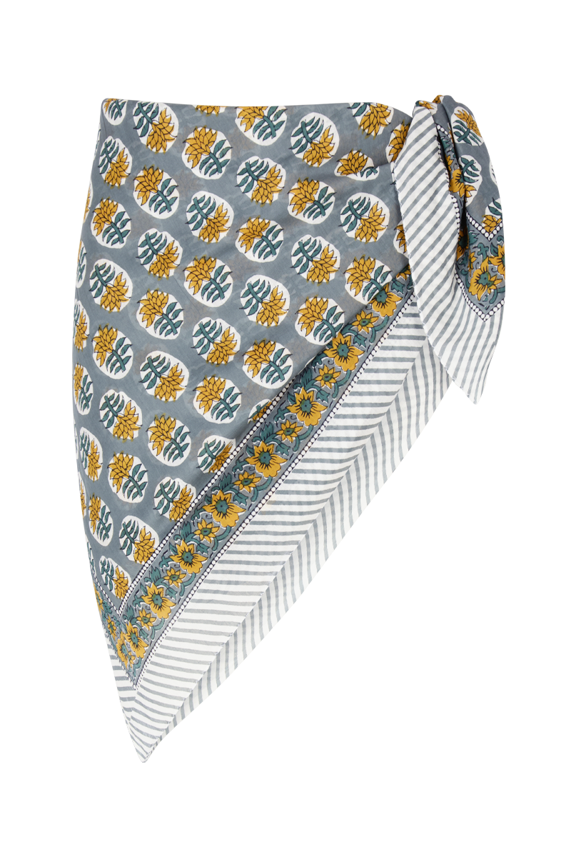 Le Paréo - Imprimé Fleurs - Gris