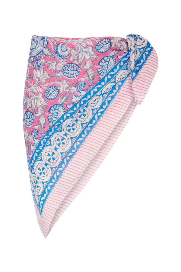 Le Paréo - Imprimé Bleu - Rose