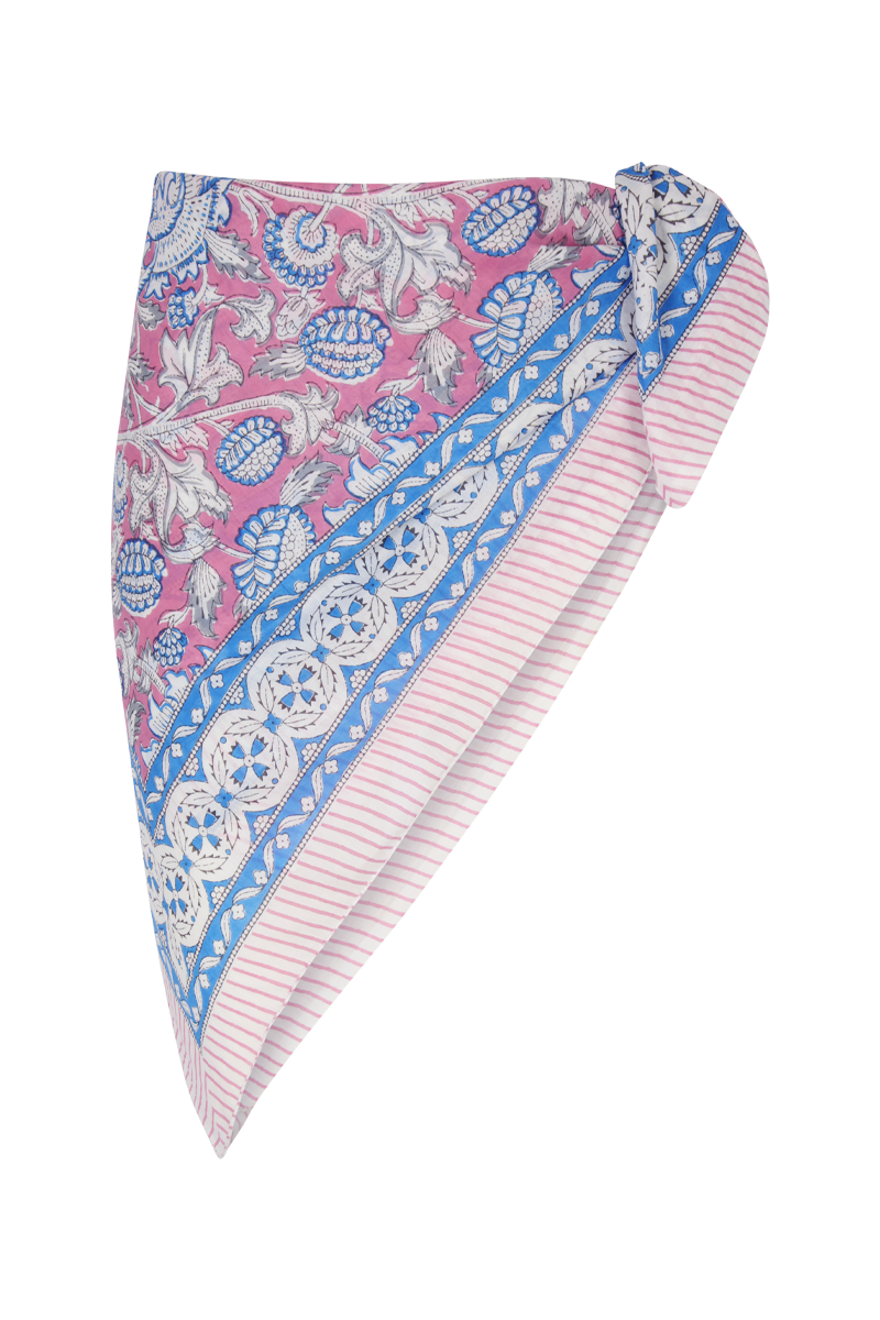 Le Paréo - Imprimé Bleu - Rose