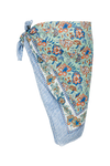 Le Paréo - Imprimé Fleurs Orange  - Bleu