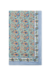 Le Paréo - Imprimé Fleurs Orange  - Bleu