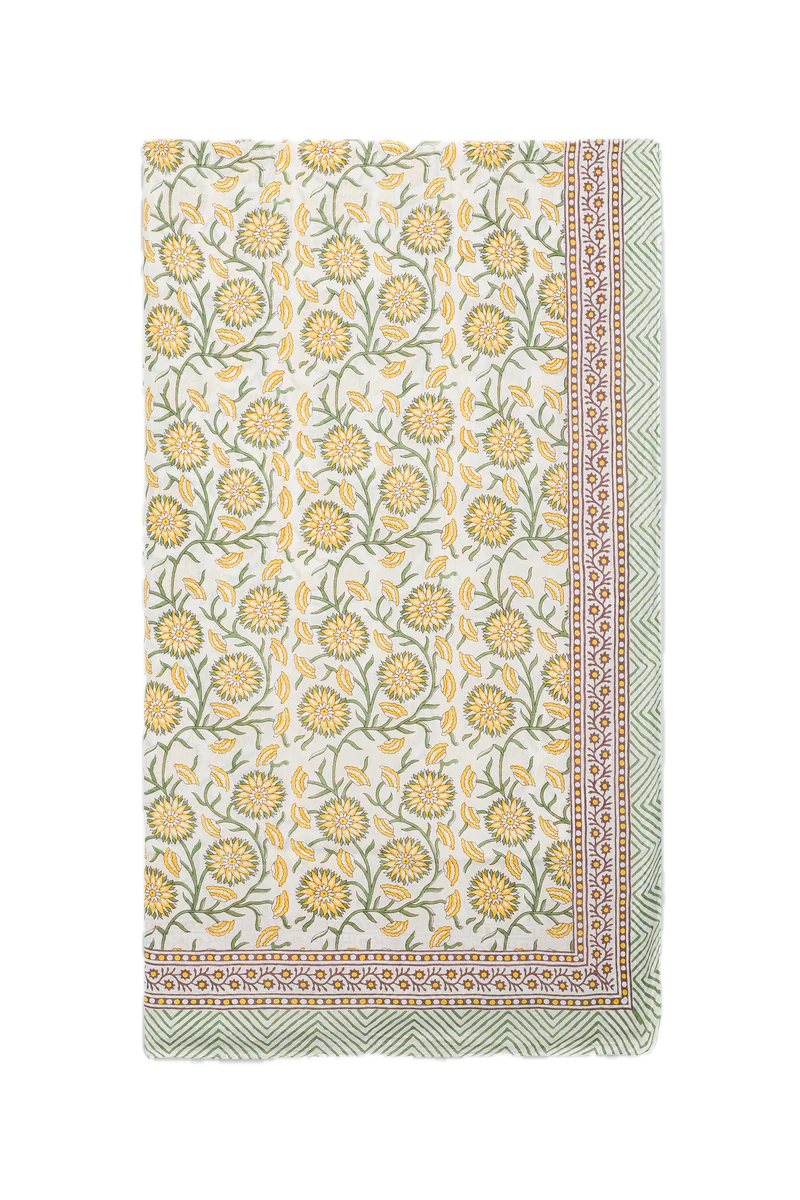 Le Paréo - Imprimé Fleurs Jaune  - Blanc