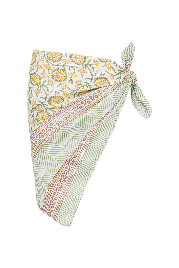 Le Paréo - Imprimé Fleurs Jaune  - Blanc
