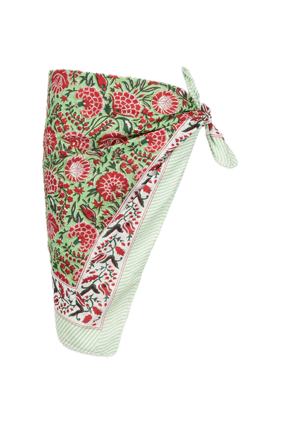 Le Paréo - Imprimé Paon Rouge - Vert