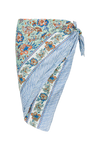 Le Paréo - Imprimé Fleurs Orange  - Bleu