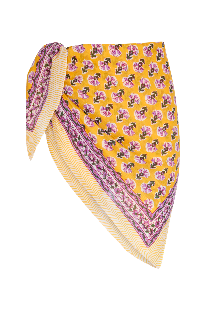 Le Paréo - Imprimé Violet - Jaune
