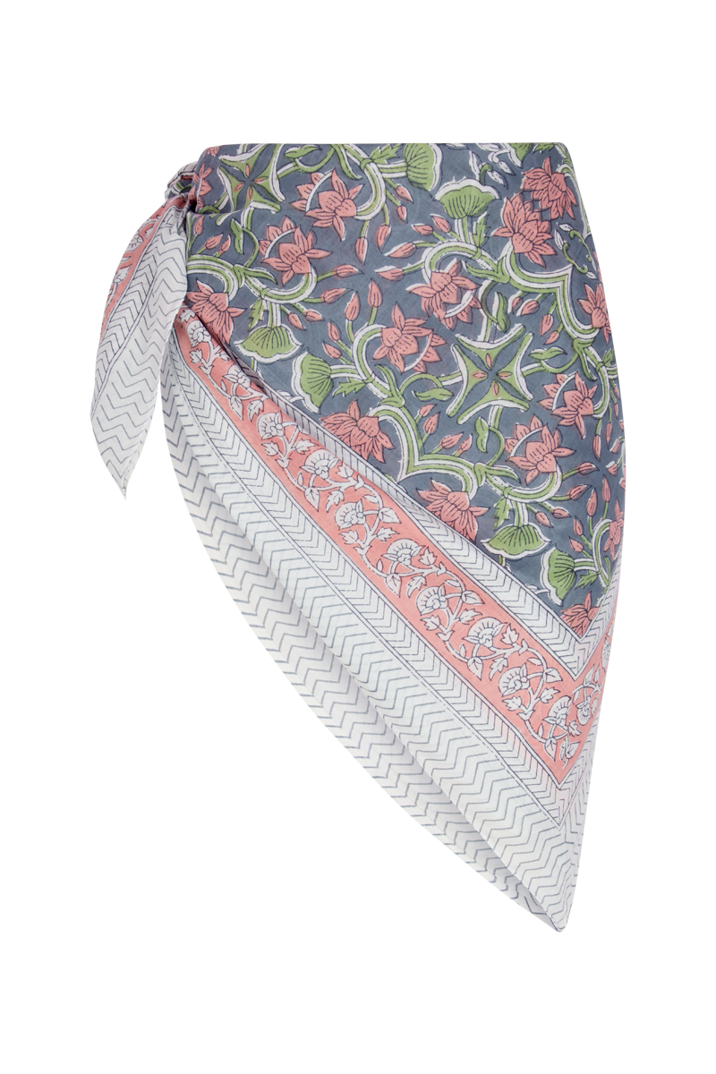 Le Paréo - Imprimé Végétal - Gris Anthracite