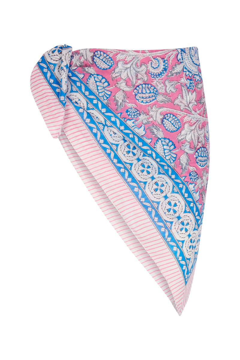 Le Paréo - Imprimé Bleu - Rose