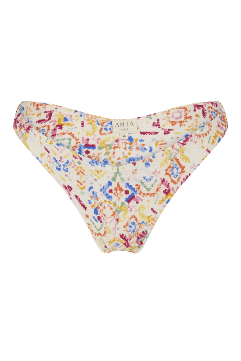 anja bas bikini culotte tanga le canon ikat multicolore devant