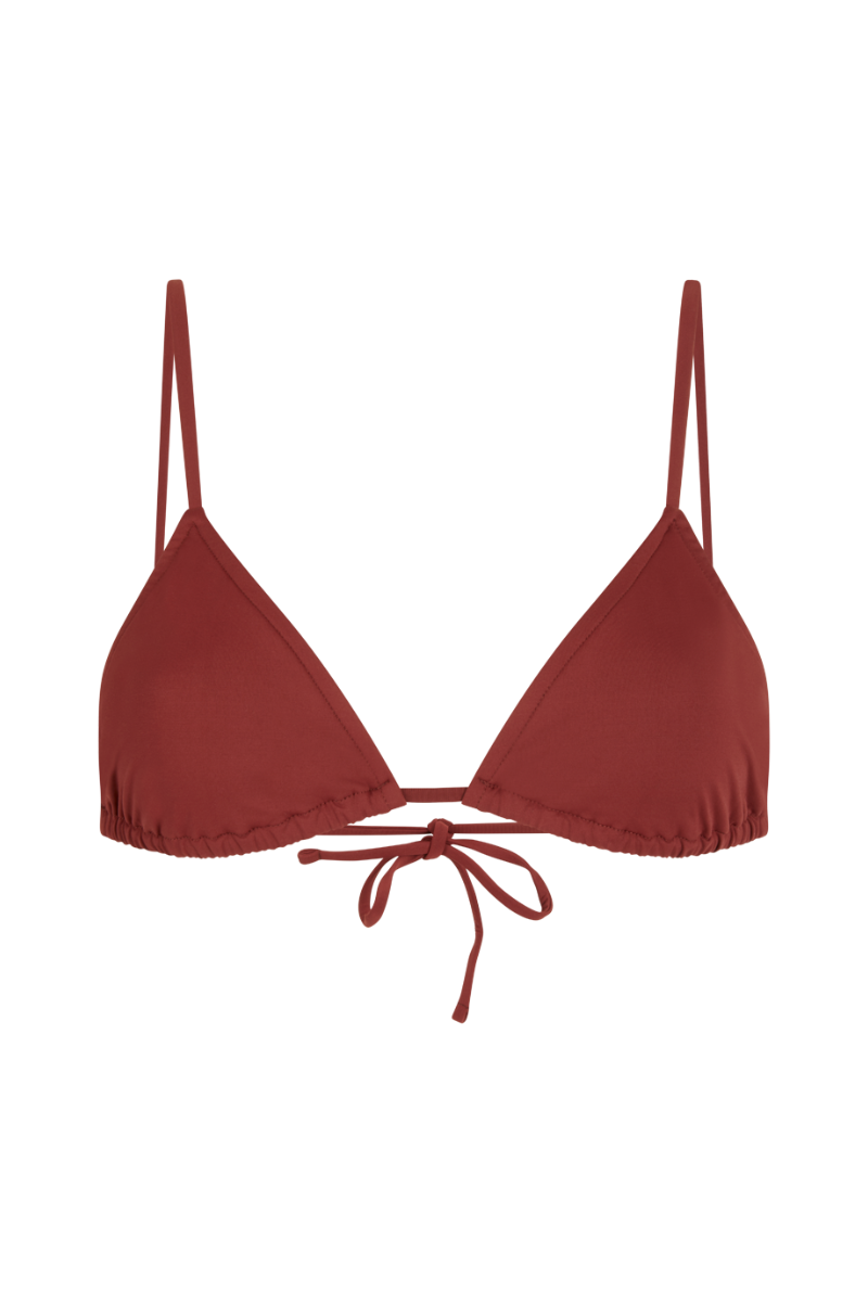 anja triangle bikini top sparkling terracotta front