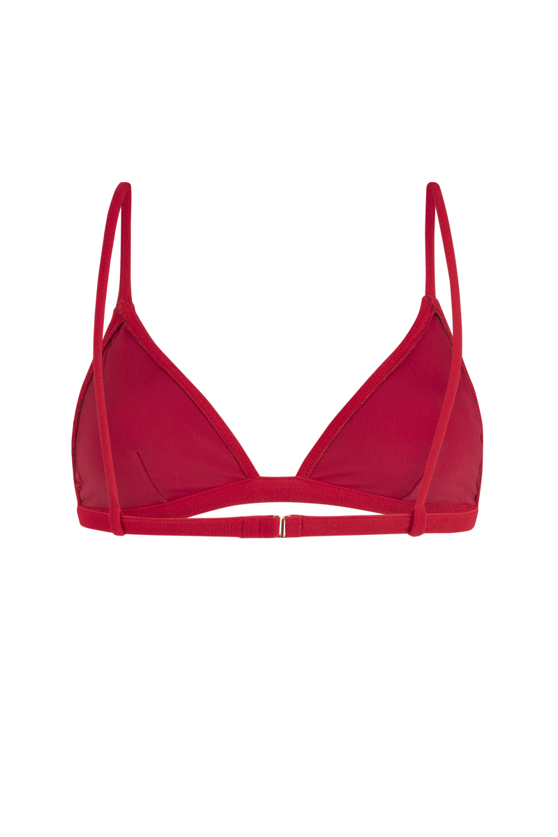 anja haut bikini triangle le minimaliste rouge derrière