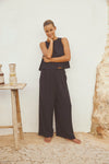 anja pret a porter pantalon palazzo noir fond studio
