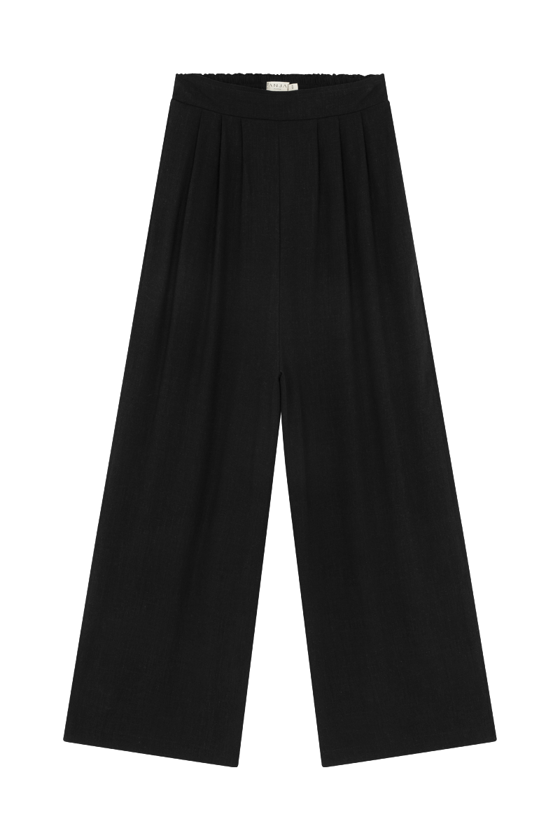 anja pret a porter pantalon palazzo noir produit détouré