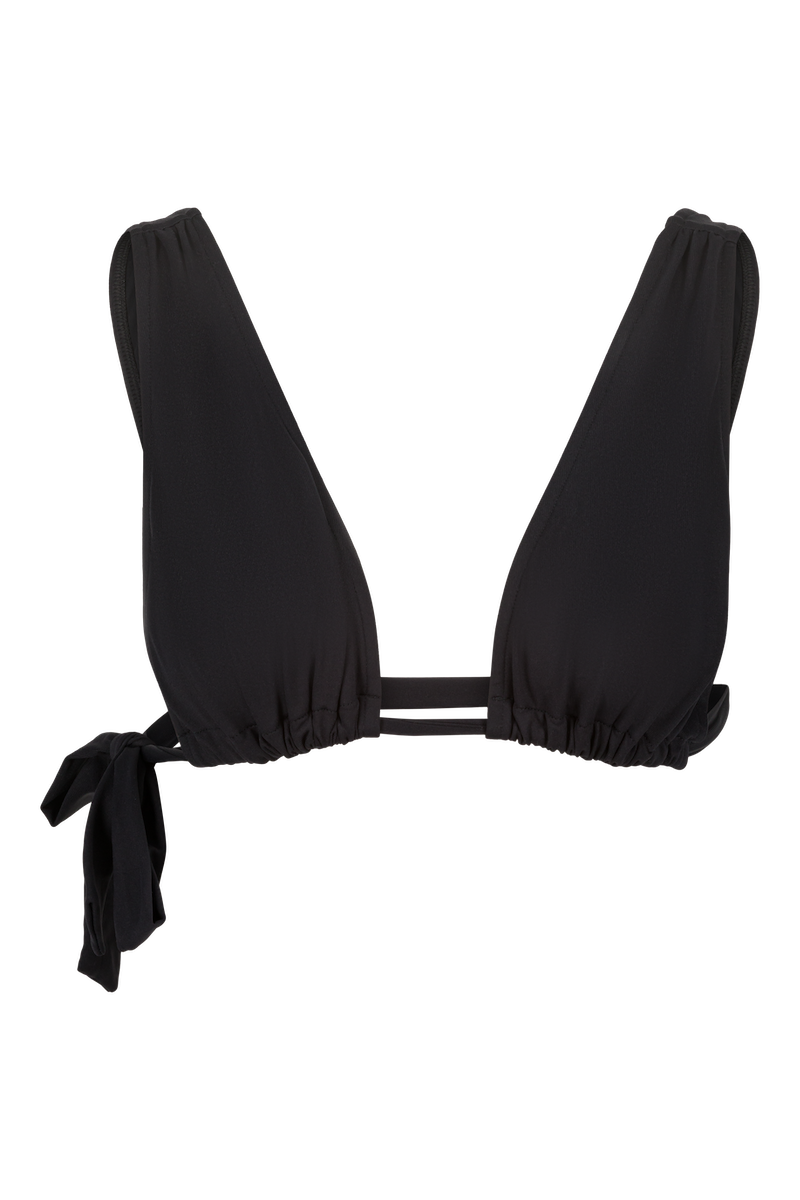 anja adjustable bikini black scarf swimsuit top  