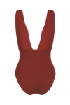 anja maillot de bain une pièce plongeant terracotta derrière