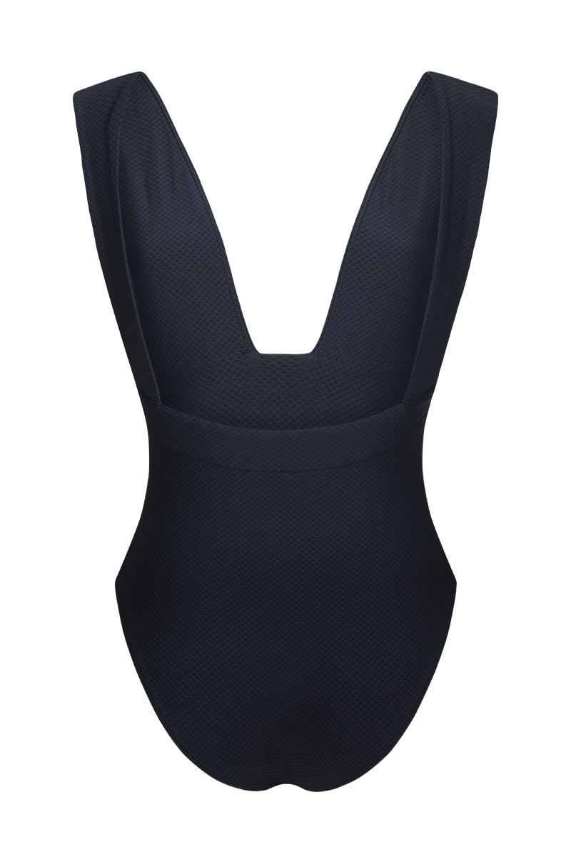 anja maillot de bain une pièce le plongeant navy derrirèe