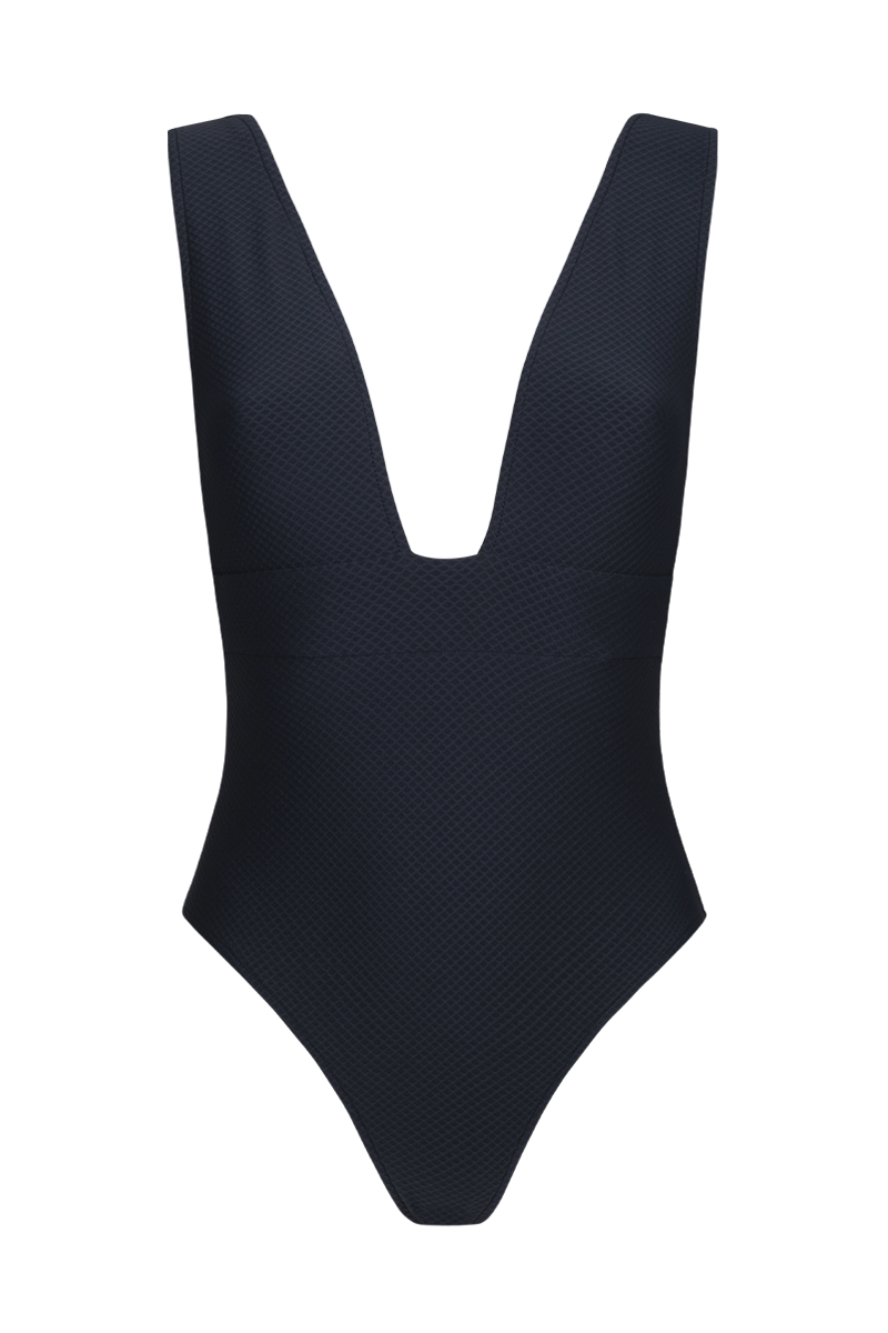 anja maillot de bain une pièce le plongeant navy devant