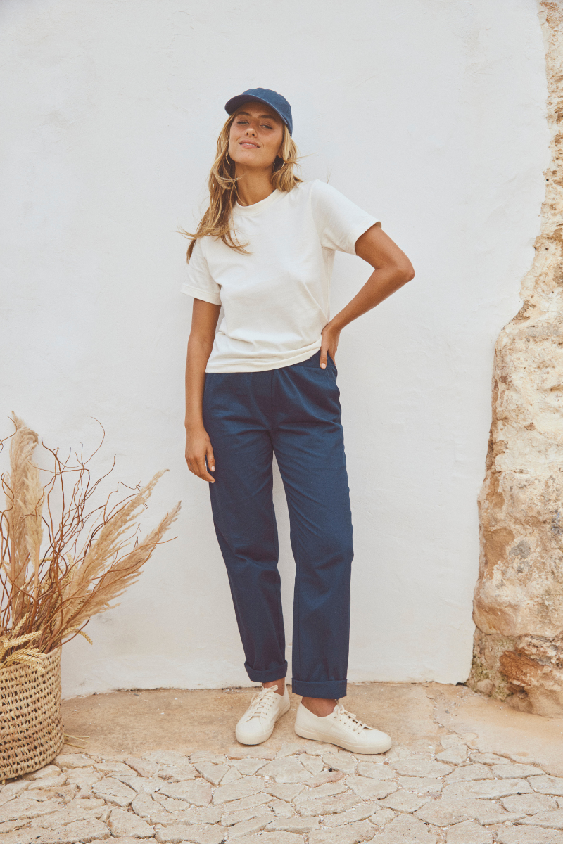 anja prêt à porter pants le fûté marine vu face