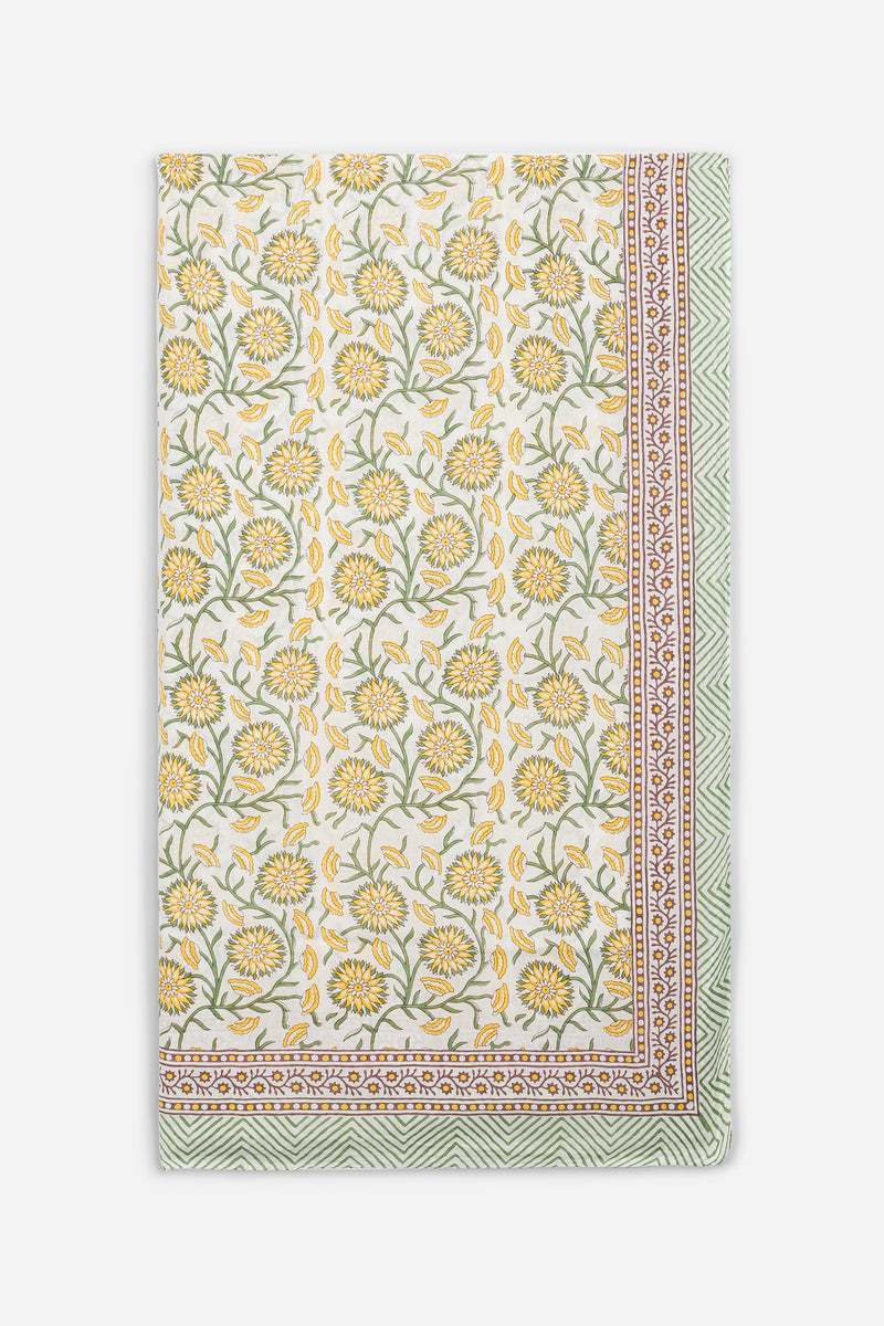 Le Paréo - Imprimé Fleurs Jaune  - Blanc