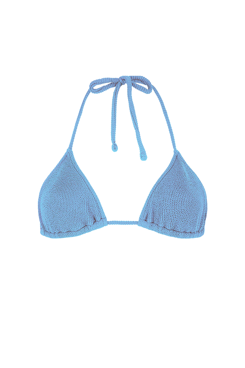 anja Triangle bikini top charming denim front