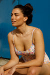 anja swimsuit one-piece the sublime multicolored ikat photo shoot