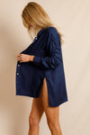 anja ready-to-wear shirt la dévouée navy side view