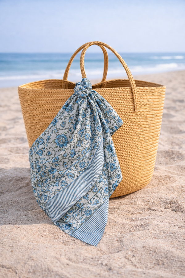 Le Paréo - Flower print - Turquoise