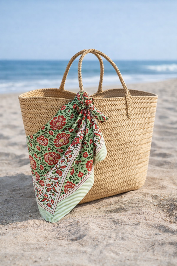 Le Paréo - Imprimé Paon Rouge - Vert