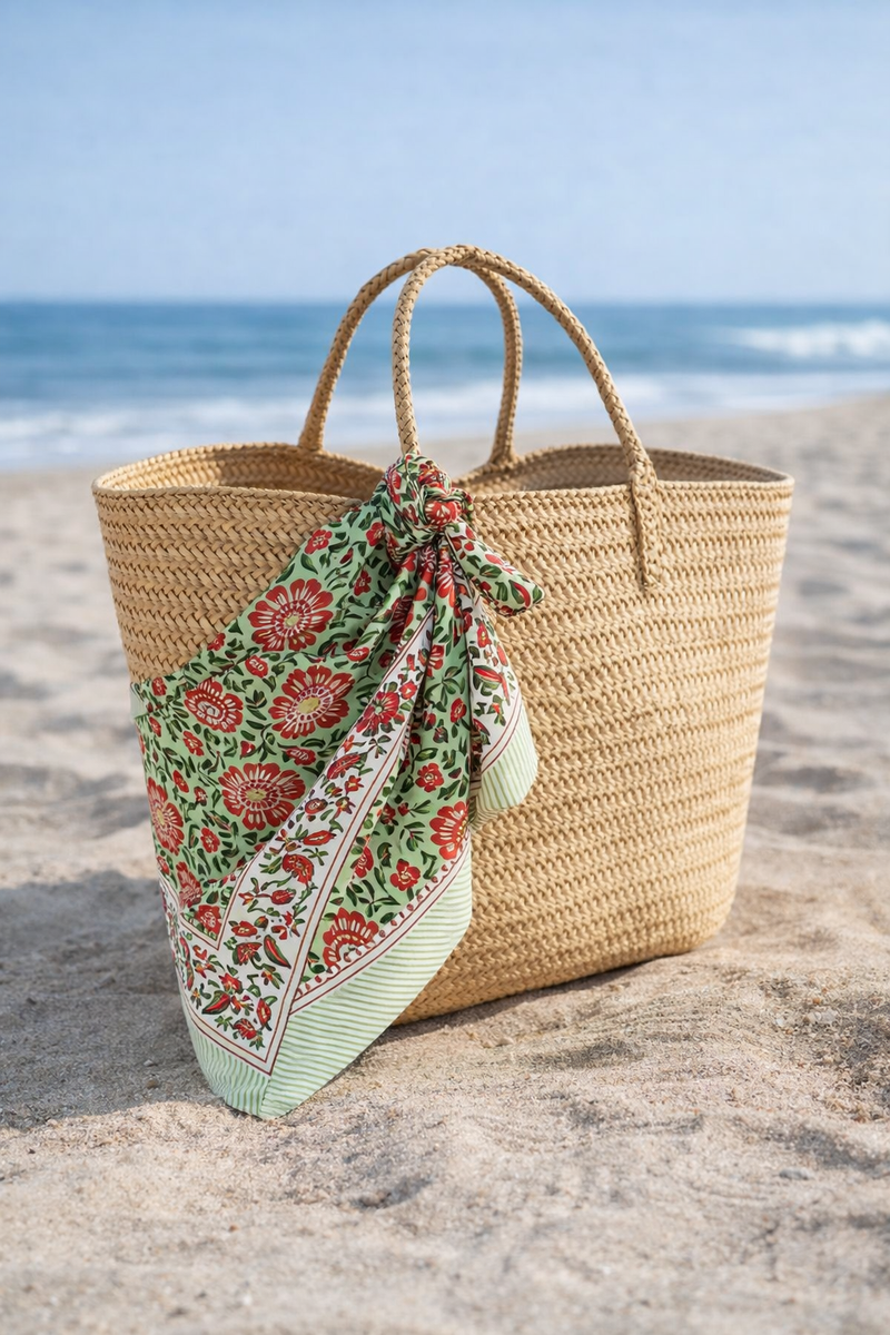 Le Paréo - Imprimé Paon Rouge - Vert