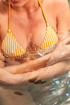Le Radieux - Yellow striped - Triangle bikini top
