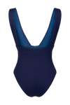 anja swimsuit one-piece navy plunge behind