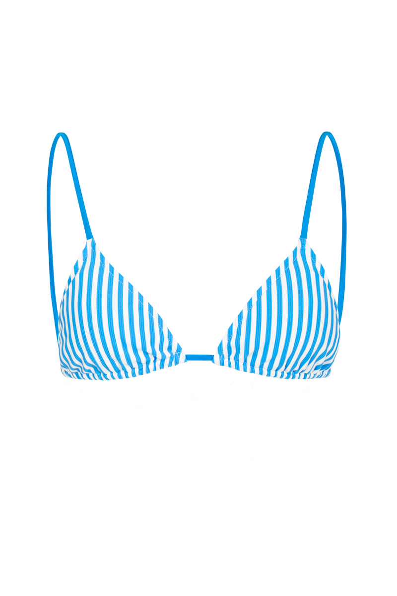 Le Radieux - Blue striped - Triangle bikini top